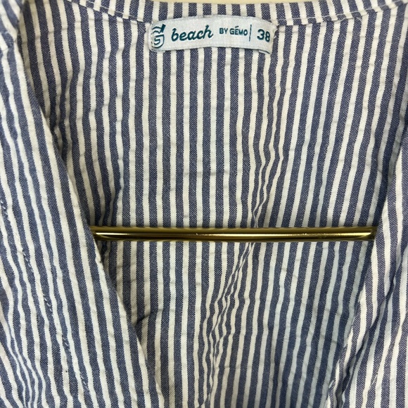 Beach by Gemo Blue Striped Crop Blouse, 38 - Picture 3 of 5